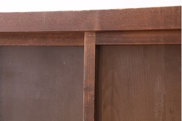 和製アンティーク　ヒノキ材製　たっぷりの引き出しで収納上手に!!経年による味わいが魅力の収納棚(戸棚、キャビネット、ガラス戸棚、引き出し)(R-047896)