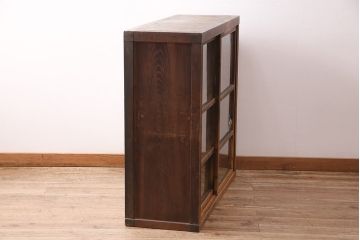 和製アンティーク　ヒノキ材製　経年による味わいが魅力の戸棚(収納棚、キャビネット、飾り棚)(R-047897)