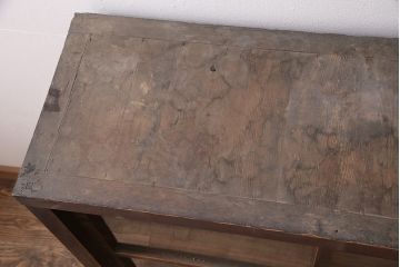 和製アンティーク　ヒノキ材製　経年による味わいが魅力の戸棚(収納棚、キャビネット、飾り棚)(R-047897)