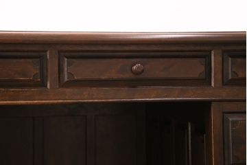 ヴィンテージ　松本民芸家具　希少!脚のデザインが特徴的なH型両袖机(定価約78万円)(両袖デスク、机、在宅ワーク、在宅用ワークデスク、ビンテージ)(R-047932)