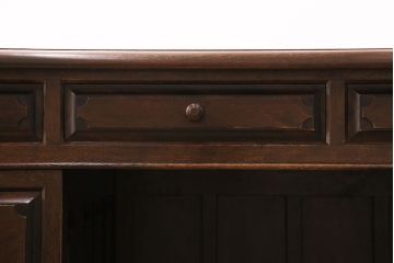 ヴィンテージ　松本民芸家具　希少!脚のデザインが特徴的なH型両袖机(定価約78万円)(両袖デスク、机、在宅ワーク、在宅用ワークデスク、ビンテージ)(R-047932)