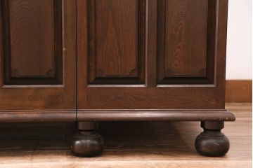 ヴィンテージ　松本民芸家具　希少!脚のデザインが特徴的なH型両袖机(定価約78万円)(両袖デスク、机、在宅ワーク、在宅用ワークデスク、ビンテージ)(R-047932)