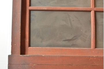 和製アンティーク　前面ケヤキ材　赤みがかった木色が目を引く上手物の戸棚(収納棚、食器棚、キャビネット、ガラス戸棚)(R-047948)