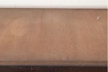 和製アンティーク　ナラ材製　たっぷり収納できるのが嬉しい銀モールガラス入り戸棚(食器棚、収納棚、キャビネット、ガラス戸棚)(R-047954)