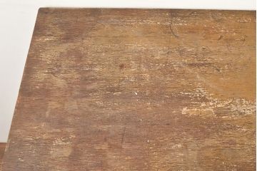 昭和レトロ　味わい深い佇まいが懐かしい空間づくりを叶える、ナラ材製の机(学習机、在宅ワーク、在宅用平机、在宅ワーク、在宅用ワークデスク)(R-047959)