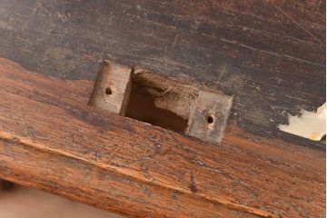 イギリスアンティーク　オーク材の深みのある木色が素敵なロールトップデスク(机、在宅ワーク、在宅用両袖机、在宅ワーク、在宅用ワークデスク)(R-047963)