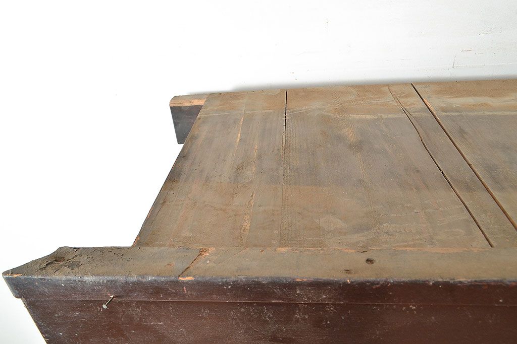 和製アンティーク　前面ヒノキ材・ケヤキ材　5尺が珍しい!年月を経た味わいが楽しめる明治期の水屋箪笥(五尺、重ね箪笥、収納棚、食器棚、キャビネット)(R-047968)