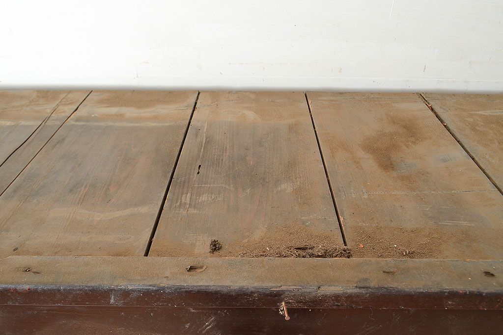 和製アンティーク　前面ヒノキ材・ケヤキ材　5尺が珍しい!年月を経た味わいが楽しめる明治期の水屋箪笥(五尺、重ね箪笥、収納棚、食器棚、キャビネット)(R-047968)