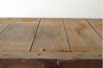 和製アンティーク　前面ヒノキ材・ケヤキ材　5尺が珍しい!年月を経た味わいが楽しめる明治期の水屋箪笥(五尺、重ね箪笥、収納棚、食器棚、キャビネット)(R-047968)