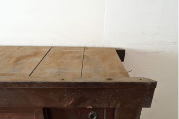 和製アンティーク　前面ヒノキ材・ケヤキ材　5尺が珍しい!年月を経た味わいが楽しめる明治期の水屋箪笥(五尺、重ね箪笥、収納棚、食器棚、キャビネット)(R-047968)