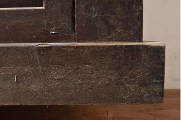 和製アンティーク　前面ヒノキ材・ケヤキ材　5尺が珍しい!年月を経た味わいが楽しめる明治期の水屋箪笥(五尺、重ね箪笥、収納棚、食器棚、キャビネット)(R-047968)