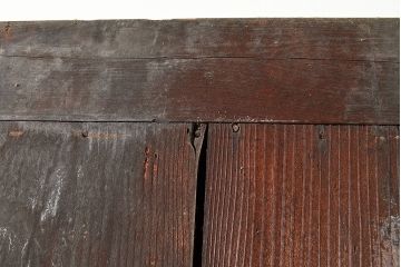 和製アンティーク　前面ヒノキ材・ケヤキ材　5尺が珍しい!年月を経た味わいが楽しめる明治期の水屋箪笥(五尺、重ね箪笥、収納棚、食器棚、キャビネット)(R-047968)