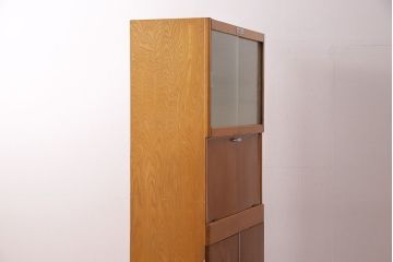 イギリスヴィンテージ　作業台付きが嬉しい!レトロなキッチンキャビネット(食器棚、収納棚、戸棚、ビンテージ)(R-047971)