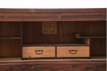 和製アンティーク　黒田箪笥店　希少な黒檀材を前面に使用した上品なテレビ台(サイドボード、ローボード、リビングボード)(R-047972)