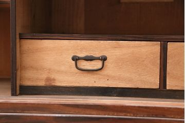 和製アンティーク　黒田箪笥店　希少な黒檀材を前面に使用した上品なテレビ台(サイドボード、ローボード、リビングボード)(R-047972)