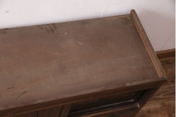 和製アンティーク　黒田箪笥店　希少な黒檀材を前面に使用した上品なテレビ台(サイドボード、ローボード、リビングボード)(R-047972)