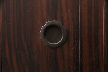 和製アンティーク　黒田箪笥店　希少な黒檀材を前面に使用した上品なテレビ台(サイドボード、ローボード、リビングボード)(R-047972)