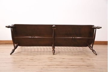 中古　松本民芸家具　#513型　3人掛け　長ウィンザーチェア(三人掛ベンチ、長椅子、ウインザーチェア)(R-047975)