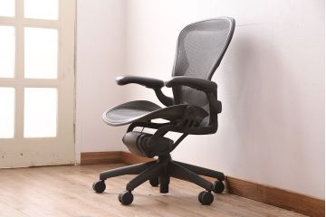 中古　Hermanmiller(ハーマンミラー社)　Bサイズ　ランバーサポート　アーロンチェア(オフィスチェア、椅子、イス)(R-047978)