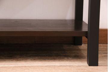 和製アンティーク　当店リメイク　桐材　十字金具の風合いが味わい深い、観音開きの時代箪笥サイドボード(引き出し)(R-047980)