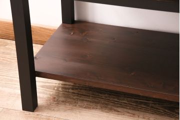 和製アンティーク　当店リメイク　前面ヒノキ材　大きな十字金具がアクセントになった、観音開きの時代箪笥サイドボード(引き出し)(R-047981)