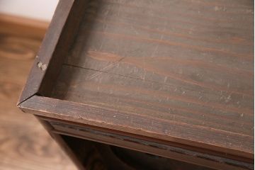 和製アンティーク　ガラスを入れて丸窓にリメイク!レトロで可愛らしいテレビ台(テレビボード、サイドボード、ローボード、丸窓付き)(R-047988)