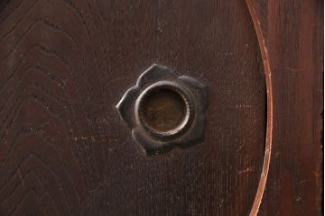 和製アンティーク　ガラスを入れて丸窓にリメイク!レトロで可愛らしいテレビ台(テレビボード、サイドボード、ローボード、丸窓付き)(R-047988)