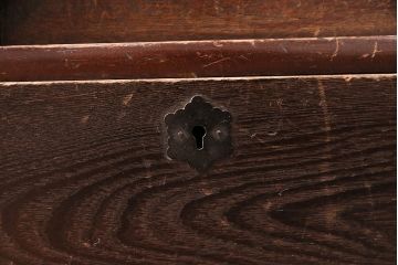 和製アンティーク　ガラスを入れて丸窓にリメイク!レトロで可愛らしいテレビ台(テレビボード、サイドボード、ローボード、丸窓付き)(R-047988)