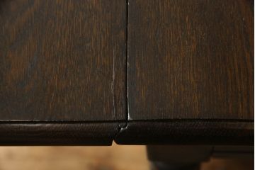 イギリスアンティーク　オーク材　引き出し付きが便利なバタフライテーブル(エクステンションテーブル、ダイニングテーブル)(R-047992)