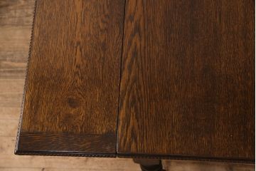 イギリスアンティーク　オーク材　小振りなサイズのバタフライテーブル(エクステンションテーブル、ダイニングテーブル)(R-047993)