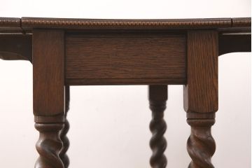 イギリスアンティーク　オーク材　小振りなサイズのバタフライテーブル(エクステンションテーブル、ダイニングテーブル)(R-047993)