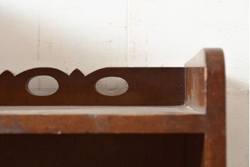 和製アンティーク　扉の意匠がおしゃれ!大正ロマン香るブックケース(本箱、収納棚、飾り棚、キャビネット)(R-047994)