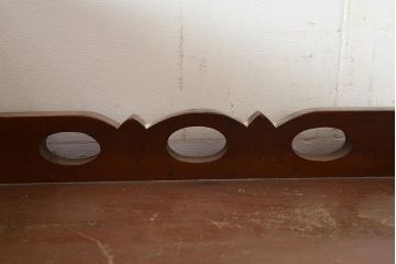 和製アンティーク　扉の意匠がおしゃれ!大正ロマン香るブックケース(本箱、収納棚、飾り棚、キャビネット)(R-047994)