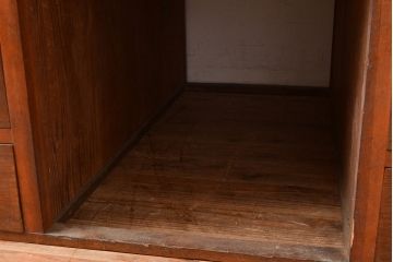 和製アンティーク　両側から使える珍しいつくりが嬉しい、栗材製の両袖机(パートナーデスク、ワークデスク、在宅ワーク、在宅用)(R-047997)