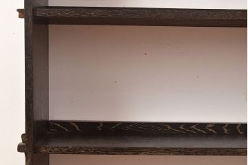 和製アンティーク　栓材　昭和レトロな空間づくりにおすすめな楔(くさび)式本棚(オープンラック、ブックシェルフ、シェルフ、飾り棚)(R-047999)