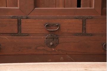 和製アンティーク　前面ヒノキ材・桐材　落ち着きのある和を演出するリビングボード(テレビ台、箪笥ローボード、サイドボード)(R-048000)