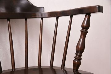 中古　松本民芸家具　背もたれが低いローバックタイプの#91型キャプテンチェア(アームチェア、椅子)(定価約11万円)(R-048009)