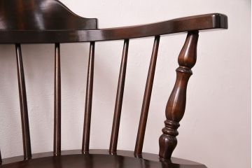 中古　松本民芸家具　背もたれが低いローバックタイプの#91型キャプテンチェア(アームチェア、椅子)(定価約11万円)(R-048013)