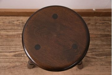 中古　松本民芸家具　花台としても活躍する温もりあふれる三脚スツール(椅子、花台)(R-048014)