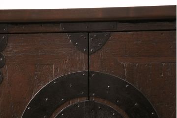 和製アンティーク　リメイク品　渋いかっこ良さを演出する観音開きの時代箪笥サイドボード(引き出し)(R-048016)