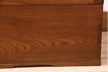 中古　指物家具　桑材　趣のある和の雰囲気作りにおすすめな角火鉢(木製火鉢、茶道具、箱火鉢)(R-048019)