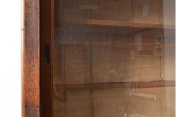 和製アンティーク　大正ロマン香る佇まいが魅力的な栓材製重ね戸棚(キャビネット、食器棚、収納棚)(R-048021)