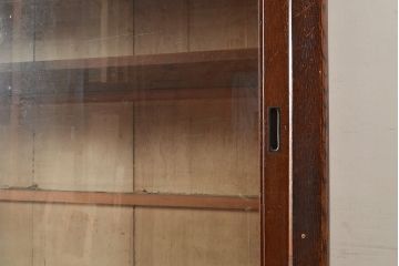 和製アンティーク　大正ロマン香る佇まいが魅力的な栓材製重ね戸棚(キャビネット、食器棚、収納棚)(R-048021)