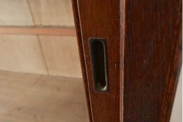 和製アンティーク　大正ロマン香る佇まいが魅力的な栓材製重ね戸棚(キャビネット、食器棚、収納棚)(R-048021)