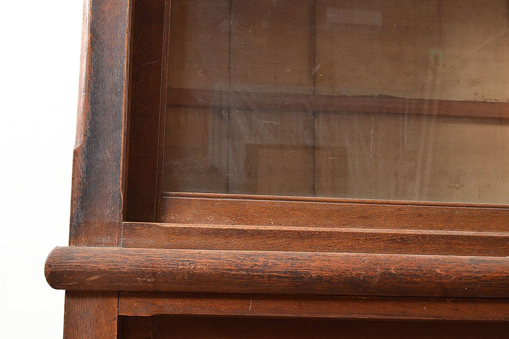 和製アンティーク　大正ロマン香る佇まいが魅力的な栓材製重ね戸棚(キャビネット、食器棚、収納棚)(R-048021)