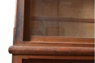 和製アンティーク　大正ロマン香る佇まいが魅力的な栓材製重ね戸棚(キャビネット、食器棚、収納棚)(R-048021)