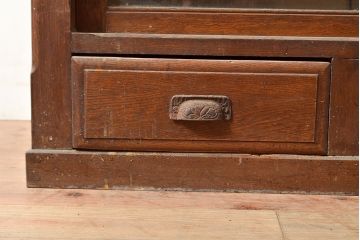 和製アンティーク　大正ロマン香る佇まいが魅力的な栓材製重ね戸棚(キャビネット、食器棚、収納棚)(R-048021)