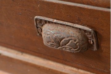 和製アンティーク　大正ロマン香る佇まいが魅力的な栓材製重ね戸棚(キャビネット、食器棚、収納棚)(R-048021)