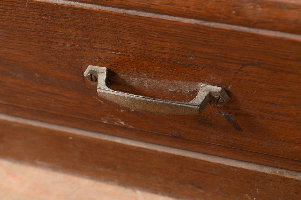 和製アンティーク　大正ロマン香る佇まいが魅力的な栓材製重ね戸棚(キャビネット、食器棚、収納棚)(R-048021)