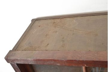 和製アンティーク　前面ヒノキ材　味のある木の風合いが魅力のレトロな重ね戸棚(キャビネット、ガラスケース、収納棚)(R-048024)